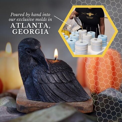 Big Dipper Wax Works Black Skull Candle, 40-Hour Long Burn, Pure Beeswax Sculpted Candle, 3.5" x 3.75", Spooky Candle in Saudi Arabia