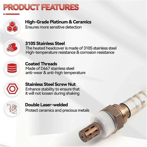 234-5029 Up+Downstream O2 Air Fuel Oxygen Sensor Compatible for Hyundai Santa Fe Sonata Tucson 2.4L Kia Forte Optima Rondo Sportage in Saudi Arabia