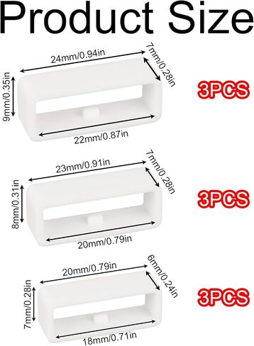 9pcs Watch Band Keepers, Silicone Watch Strap Retainer Waterproof Holder Loop Replacement Parts Clasp Ring for Smart Sport Watchers in Saudi Arabia