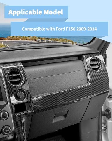 Voodonala Carbon Fiber Interior Trim Kit Compatible with Ford F150 Raptor Accessories 2009-2014, Center Console Dashboard Panel Cover Steering Wheel Trim in Saudi Arabia