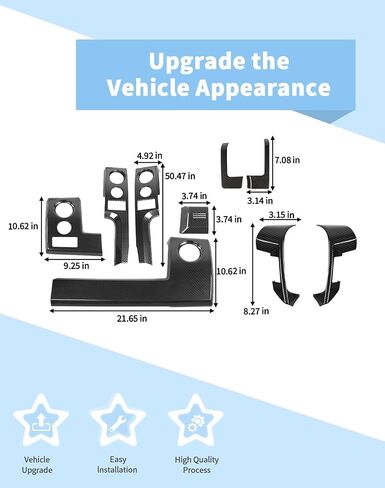 Voodonala Carbon Fiber Interior Trim Kit Compatible with Ford F150 Raptor Accessories 2009-2014, Center Console Dashboard Panel Cover Steering Wheel Trim in Saudi Arabia