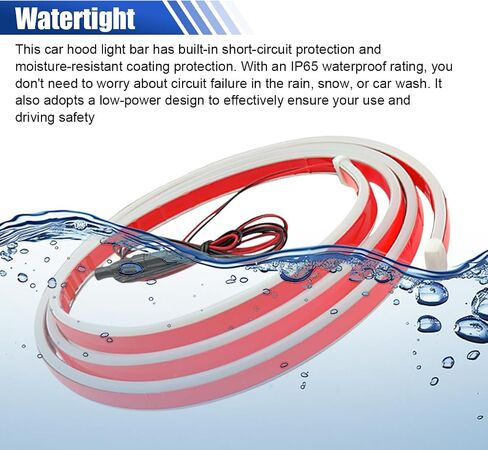 71 Inch Exterior Car LED Hood Light Strip, Flexible Waterproof Dynamic Scan Start Up Hoodbeam Lights, Universal 12V Bright Daytime Running Light Strip for Cars, SUVs, Trucks (White) in Saudi Arabia