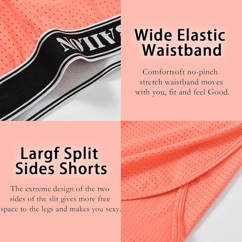 Mens Shorts Running Side Split Booty Boxer Briefs for Men 3 Inch Lounge Underwear Athletic Short Underpants in Saudi Arabia