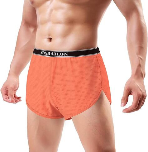 Mens Shorts Running Side Split Booty Boxer Briefs for Men 3 Inch Lounge Underwear Athletic Short Underpants in Saudi Arabia