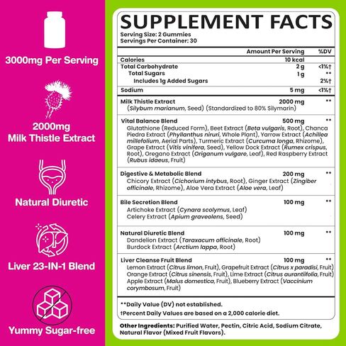 تطهير الكبد التخلص من السموم والإصلاح ، 2000 ملغ ملحق الحليب الشوك مع جذر الهندباء ، الجلوتاثيون والخرشوف ، 23 في -1 الصيغة العشبية لإزالة السموم والصحة ، خالية من السكر ، نباتي ، 60 غولت. in Kuwait