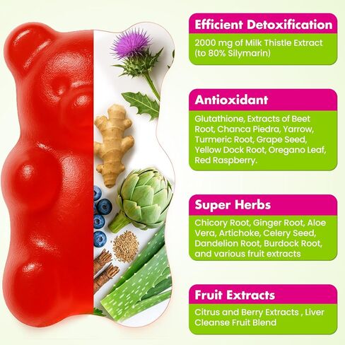 تطهير الكبد التخلص من السموم والإصلاح ، 2000 ملغ ملحق الحليب الشوك مع جذر الهندباء ، الجلوتاثيون والخرشوف ، 23 في -1 الصيغة العشبية لإزالة السموم والصحة ، خالية من السكر ، نباتي ، 60 غولت. in Kuwait