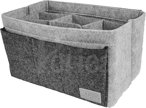 'Aya' Premium Felt Purse Organizer Insert - 2 Sizes Bag Organizer for Handbags (Large, Dove Grey & Charcoal) in Saudi Arabia
