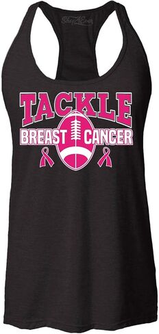 shop4ever Tackle Breast Cancer Awareness Women's Racerback Tank Top Slim Fit in Saudi Arabia