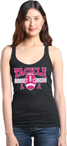 shop4ever Tackle Breast Cancer Awareness Women's Racerback Tank Top Slim Fit in Saudi Arabia