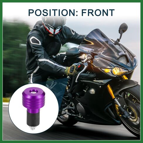 Motoforti Motorcycle Handlebar End Plug Aluminum Alloy 7/8" 22mm 30mm OD Fashionable | Front Handle Bar Grips Cap Gear Balanced Plug Purple 2 Pcs Long-lasting in Saudi Arabia