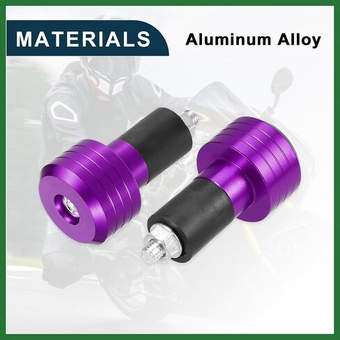 Motoforti Motorcycle Handlebar End Plug Aluminum Alloy 7/8" 22mm 30mm OD Fashionable | Front Handle Bar Grips Cap Gear Balanced Plug Purple 2 Pcs Long-lasting in Saudi Arabia