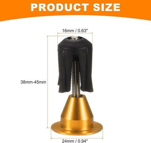 HARFINGTON 2 Pair Bike Handlebar End Plugs Aluminum Alloy Bar End Caps Expanding Locking Handlebar End Plugs for Most Bike MTB Road BMX Fixed Gear Bike, Gold in Saudi Arabia