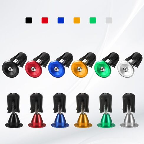 HARFINGTON 2 Pair Bike Handlebar End Plugs Aluminum Alloy Bar End Caps Expanding Locking Handlebar End Plugs for Most Bike MTB Road BMX Fixed Gear Bike, Gold in Saudi Arabia