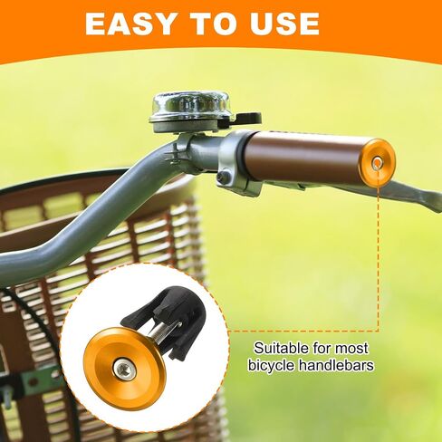 HARFINGTON 2 Pair Bike Handlebar End Plugs Aluminum Alloy Bar End Caps Expanding Locking Handlebar End Plugs for Most Bike MTB Road BMX Fixed Gear Bike, Gold in Saudi Arabia