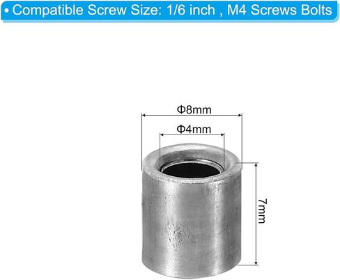 PATIKIL M4 Steel Spacers, 24 Pcs Metal Spacers Steel 4mm ID x 8mm OD x 10mm L Carbon Steel Spacer Screw Standoff Round for 1/6in or M4 Screw Bolts in Saudi Arabia