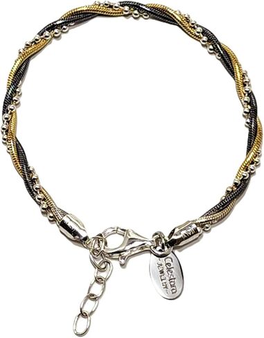 925 سلسلة الفضة الاسترليني ، المجوهرات الإيطالية المصنوعة مع لهجة ذهبية (تضمنت صندوق هدايا جلدية فاخرة) in Kuwait