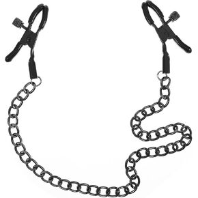 Adjustable Metal Chain Nipple Clamps Body Chain Stainless Steel Nipple Jewelry Non Piercing Body Jewelry for Women, Bodys Chains for Women (Black) in Kuwait