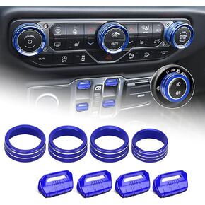 أغطية مقبض التحكم في المعادن الحمراء ، متوافقة مع Jeep Wrangler JL/JLU 2018-2025 & Gladiator JT-واقيات زر النافذة/AC/راديو (8pcs ، أحمر) in Kuwait