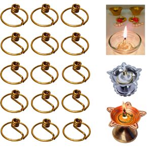 Niranjan Kadi Brass Ring Wick Holder for Diya Bati Oil Lamps (Round Shape) for Pooja Deepam Deepak Cotton Samai Kuthu Vilakku Thiri Stand (4) in Saudi Arabia