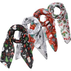 Eurzom Christmas Scarf Holiday Festival Scarf Winter Snowman Soft Lightweight Elegant Christmas Women Girls Gift in Saudi Arabia