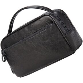 Men's Business Handbag Large Capacity Travel Pouch Satchel Bag for Toiletries Classic Leather Purse in Kuwait