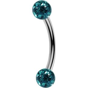 3mm Epoxy Crystal Stone Ball with 16 Gauge Stainless Steel Curved Barbell - Eyebrow Bar - Tragus Piercing - Helix Body Piercing Jewelry in Kuwait