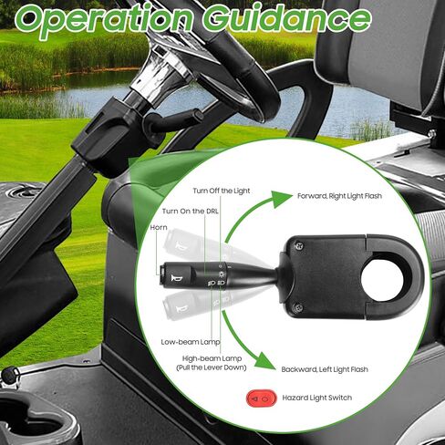 Golf Cart Light Kit for Yamaha G14 G16 G19 G22 Gas & Electric, Deluxe Headlight Taillight with Turn Signal Switch Horn Button, Blinker & Brake Light Switch Pad in Saudi Arabia