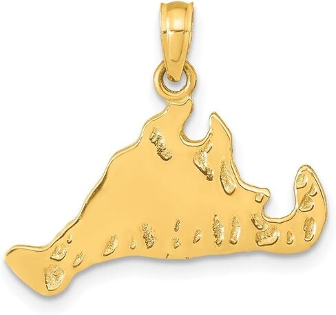 14K Gold Gold Gold Martha's Martha's Island (L- 20 مم ، W- 23 ملم) in Saudi Arabia