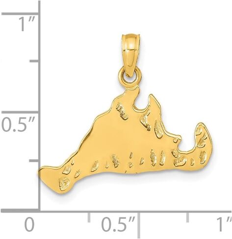 14K Gold Gold Gold Martha's Martha's Island (L- 20 مم ، W- 23 ملم) in Saudi Arabia
