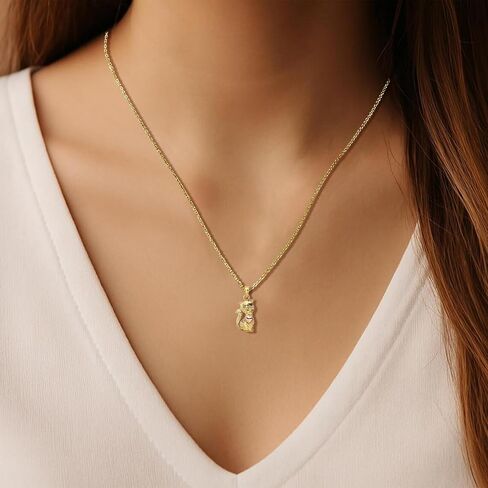 10K or 14K Solid Yellow Gold Animal Pendant Necklace for Women & Men – Fine Gold Pet Jewelry | Memorial Charm Gift for Animal Lovers, Couples, Friends | Small Animal Jewelry Pendant in Saudi Arabia