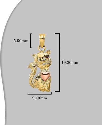 10K or 14K Solid Yellow Gold Animal Pendant Necklace for Women & Men – Fine Gold Pet Jewelry | Memorial Charm Gift for Animal Lovers, Couples, Friends | Small Animal Jewelry Pendant in Saudi Arabia