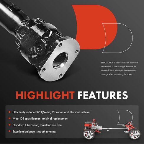 A-Premium الأمامية الأمامية كاملة محرك أقراص عمود عمود عمود عمود عمود عمود [4WD ، يدوي ترانس.] متوافق مع فورد F-250/F-350/F-450/F-550 Super Duty 2004-2010 V8 6.0L 6.4L Diesel ، استبدل# 5C3Z4A376E in Kuwait