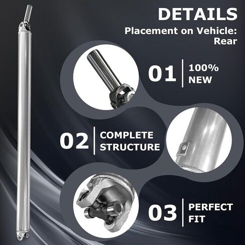 Partsflow Drivway Drive Smaft Aluminium متوافق مع Chevry Silverado 2500HD Crew Cab Pickup 4WD 15109384 936-276 in Kuwait