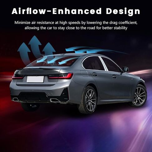 المفسد لـ BMW 3 Series Sedan 2025-2020 بدون حفر جناح المفسد الجذع الخلفي لـ G20 330i 330e Sedan G80 M3 (Black Black) in Kuwait