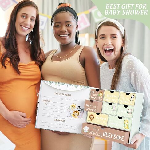 Baby Keepsake Box for Treasured Memories Elephant Newborn Memory Organizer with 9 Labeled Compartments Baby's First Keepsake Book Gender Neutral Baby Shower Gifts for New Baby Girls Boys in Saudi Arabia