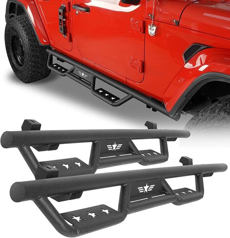 Hooke Road Wrangler JL Running Board Side Step Bars for 2018-2025 Jeep Wrangler JL 4 Doors Only, Drop Down 6.2" Step Rails in Saudi Arabia