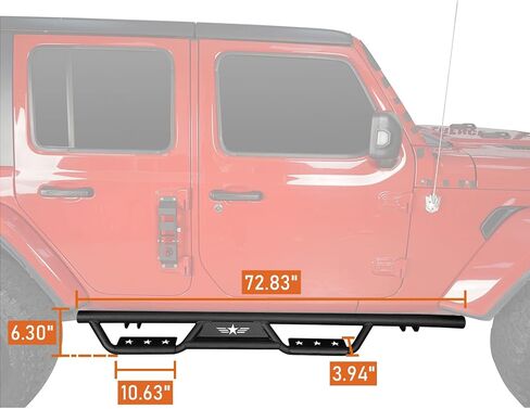 Hooke Road Wrangler JL Running Board Side Step Bars for 2018-2025 Jeep Wrangler JL 4 Doors Only, Drop Down 6.2" Step Rails in Saudi Arabia