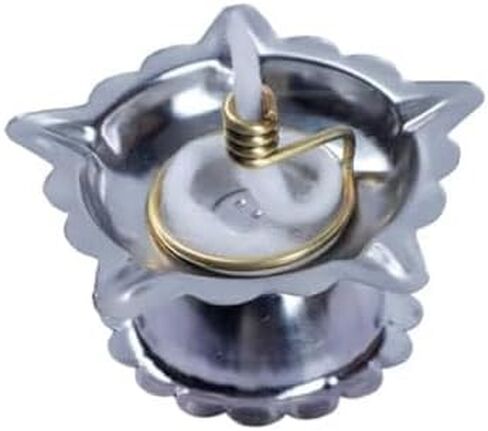 Niranjan Kadi Brass Ring حامل فتيل لـ Diya Bati Oil Lamps (شكل مستدير) لبوجا ديبام ديباك كوتون ساماي كوثو فيلاكو ثيري (4) in Saudi Arabia