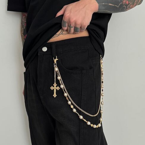 سحر زهرة مفاتيح الجينز بضرورة مع اللؤلؤ الرجال والنساء ملحقات ملابس الهيب هوب in Kuwait