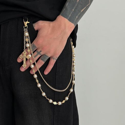 سحر زهرة مفاتيح الجينز بضرورة مع اللؤلؤ الرجال والنساء ملحقات ملابس الهيب هوب in Kuwait