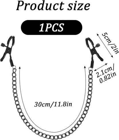 Adjustable Metal Chain Nipple Clamps Body Chain Stainless Steel Nipple Jewelry Non Piercing Body Jewelry for Women, Bodys Chains for Women (Black) in Kuwait