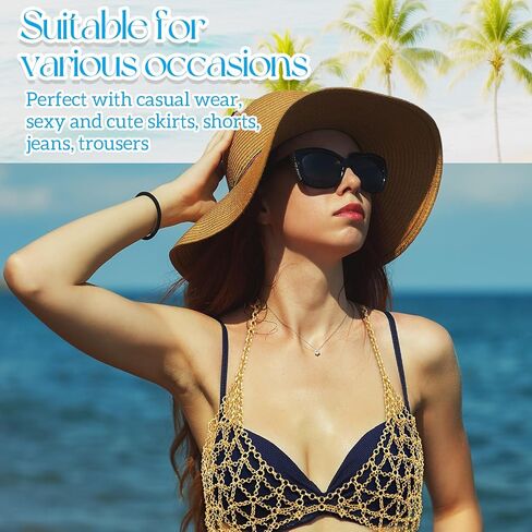 Quelay 2 Pack Women Body Chain Selecins Bra ، Top Top Top Top Top Top Multi Layer Top for Dance Party Rave Festival in Kuwait