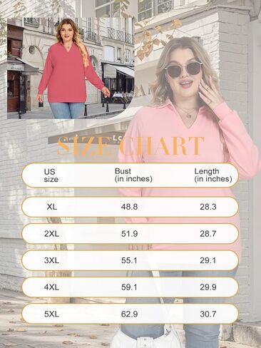 مسكن للنساء زائد الحجم من النوعية غير الرسمية Collared v Polo Polo Tops Long Sleeve Pullover tunics in Saudi Arabia