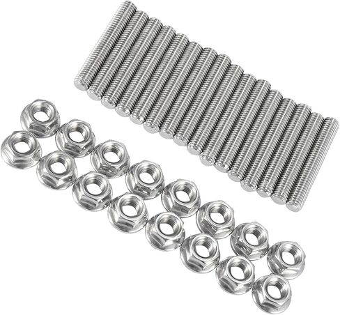 16pcs Stainless Steel Exhaust Manifold Bolt Stud Hardware for Ford 4.6 5.4 Liter V8 2 Manifolds Auto Accessories in Saudi Arabia