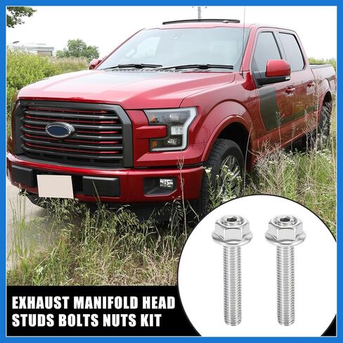 16pcs Stainless Steel Exhaust Manifold Bolt Stud Hardware for Ford 4.6 5.4 Liter V8 2 Manifolds Auto Accessories in Saudi Arabia