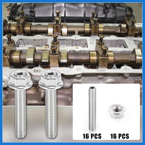 16pcs Stainless Steel Exhaust Manifold Bolt Stud Hardware for Ford 4.6 5.4 Liter V8 2 Manifolds Auto Accessories in Saudi Arabia