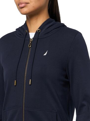 Nautica Women's Solid Zipper Long Sleeve Hoodie Sweatshirt in Saudi Arabia