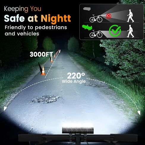 Upgrade Super Bright 6 LED 10000 Lumen Bike Light for Night Riding,6000mAh Aluminum Rechargeable Bicycle Headlight with Taillight-5+5 Modes,Waterproof Bike Headlight,Long Runtime for Cycling Commuting in Saudi Arabia