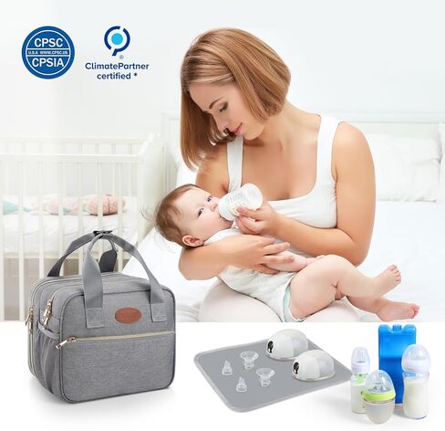 PIIOSER Breastmilk Cooler Bag with Ice Pack, Compatible with Wearable Breast Pumps & Accessories - Portable Pumps Carrying Case for Nursing & Working Moms, Blue in Kuwait