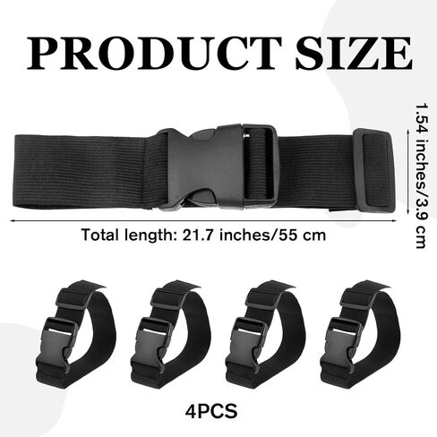 4 Pcs Add a Bag Luggage Straps Adjustable Suitcase Strap Belt Connector Travel Packing Accessories Attachment for Connecting Two Suitcases Packages Together (Black) in Saudi Arabia